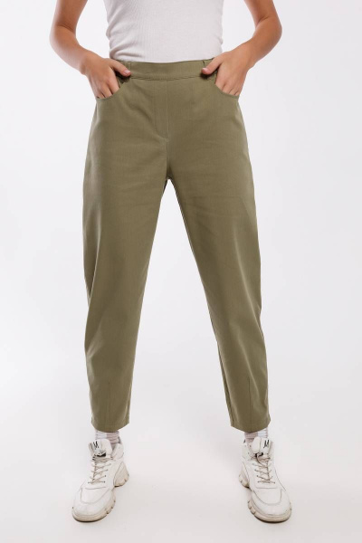 Брюки демисезонные из хлопка с резинкой и зауженным низом Madech 21182 защитный-хаки - фото 3