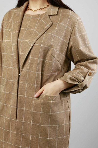 Бежевый универсальный жакет прямого силуэта без подкладки Femme & Devur 70740 1.50BF(170) - фото 4