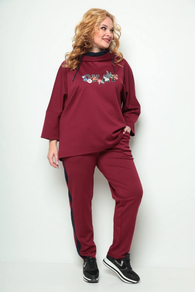 Брюки, джемпер Michel chic 1227 бордовый - фото 1