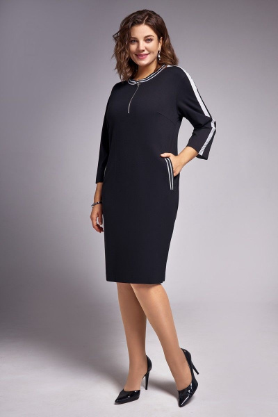 Демисезонное платье прямого силуэта с карманами и застежкой-молнией FOXY FOX 1420 - фото 1