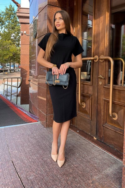 Футрял удлиненное платье прилегающего силуэта из трикотажа KORTNI 17PL 1 - фото 2