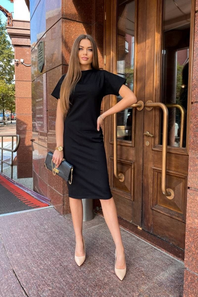 Футрял удлиненное платье прилегающего силуэта из трикотажа KORTNI 17PL 1 - фото 1