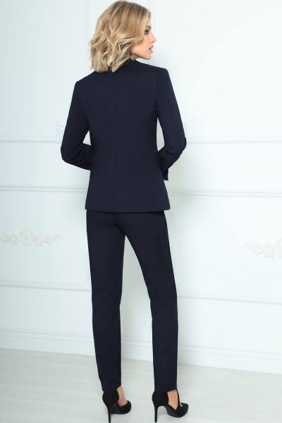 Блуза, брюки, жакет LeNata 31796 синий+горох - фото 2
