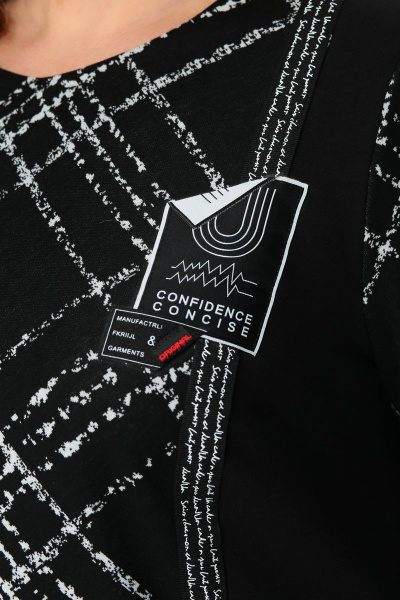 Туника Мишель стиль 1009 черно-белый - фото 4