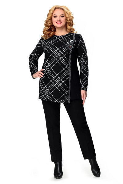 Туника Мишель стиль 1009 черно-белый - фото 1