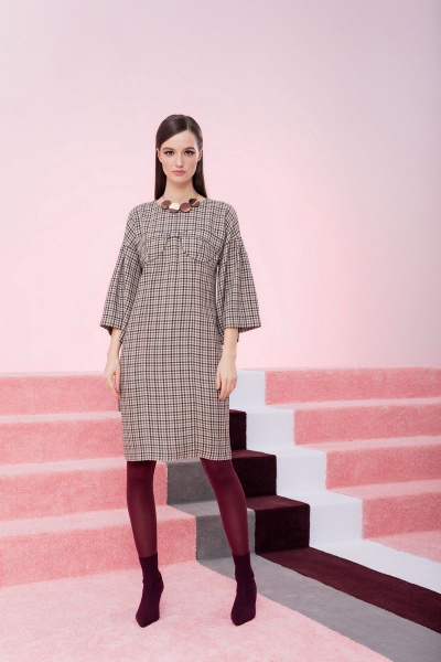 Платье на каждый день из костюмной ткани с кокетками Alena Goretskaya A1060/1 - фото 1