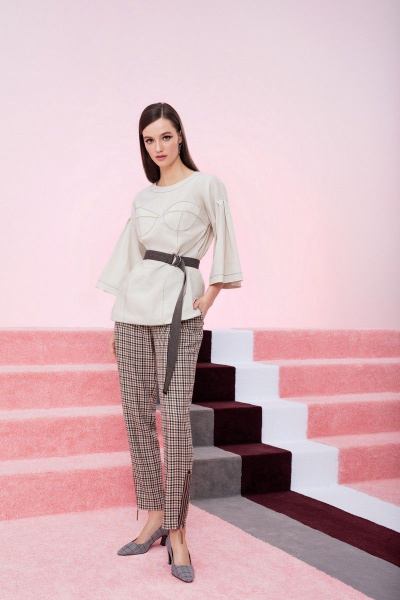 Брюки из костюмной ткани с декорированными боковыми швами Alena Goretskaya A1061/6 - фото 1