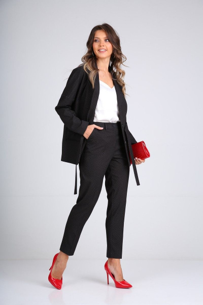 Брюки, жакет SandyNa 130513 черный_точка - фото 5