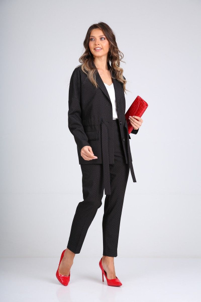 Брюки, жакет SandyNa 130513 черный_точка - фото 4