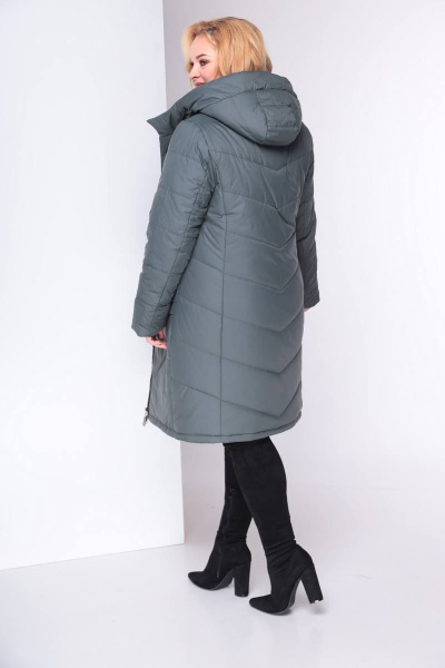 Пальто Shetti 2024 темная_олива - фото 5