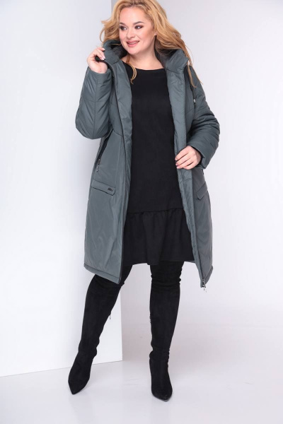 Пальто Shetti 2024 темная_олива - фото 3