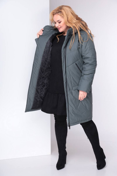 Пальто Shetti 2024 темная_олива - фото 4