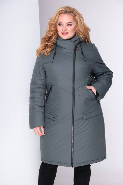 Пальто Shetti 2024 темная_олива - фото 2