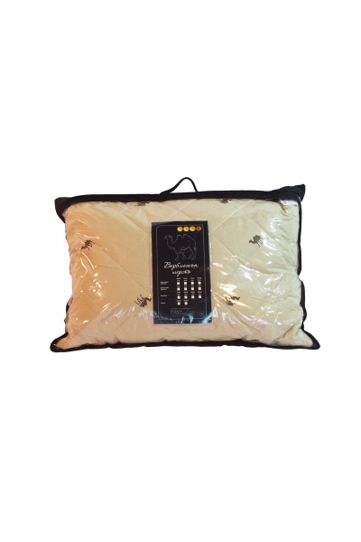 Подушка бежевая из хлопка с верблюжьей шерстью Файбертек 68*48.С.В - фото 2