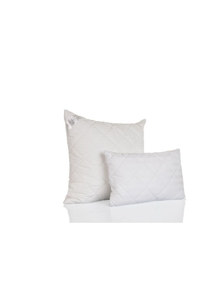 Подушка белая сатиновая из хлопка с лебяжьим пухом Файбертек 68*48.С.ЛП - фото 1