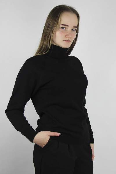 Демисезонный свитер с длинным рукавом реглан Полесье С3433-17 7С1582-Д43 158,164 глубокий_черный - фото 3