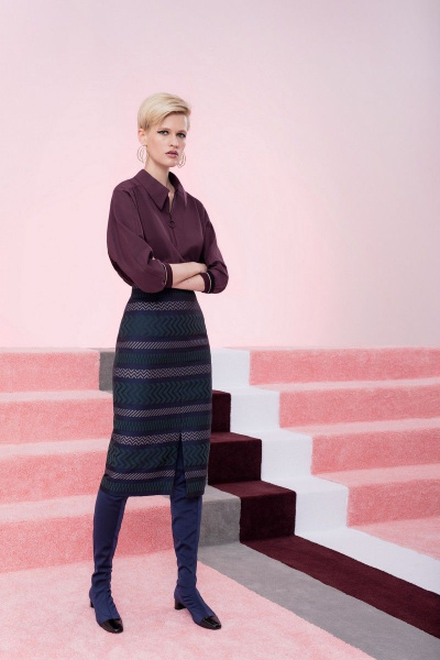 Юбка из костюмной ткани с разрезом Alena Goretskaya A1076/8 - фото 1