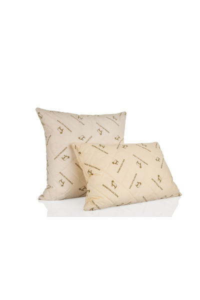 Подушка бежевая из хлопка с овечьей шерстью Файбертек 68*68С.Ш - фото 1