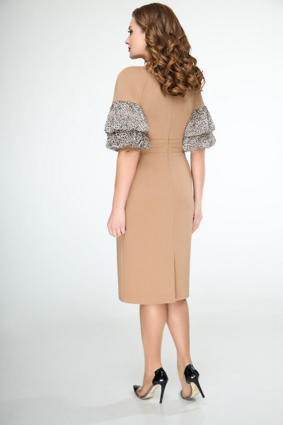 Платье прилегающего силуэта с нагрудными выточками ELVIRA 105 карамельный - фото 2