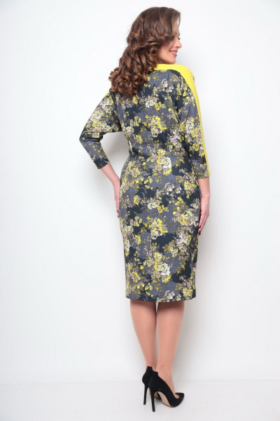 Платье Michel chic 2077 серый,желтый - фото 4