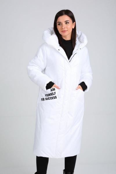 Пальто Диомант 1602 белый - фото 4