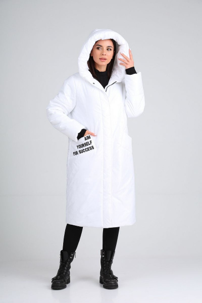 Пальто Диомант 1602 белый - фото 5