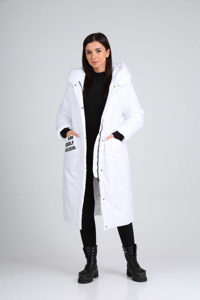Пальто Диомант 1602 белый - фото 2