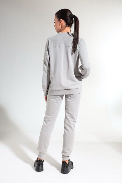 Демисезонный спортивный костюм из хлопкового футера HIT 3080 светло-серый - фото 5
