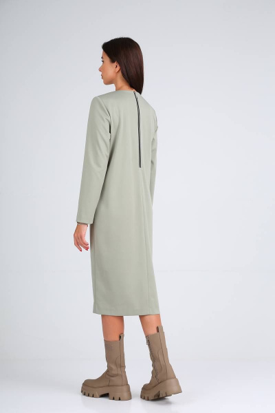 Платье трикотажное с разрезом и боковыми рельефами TVIN 8179 - фото 4