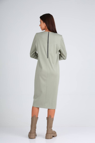 Платье трикотажное с разрезом и боковыми рельефами TVIN 8179 - фото 3