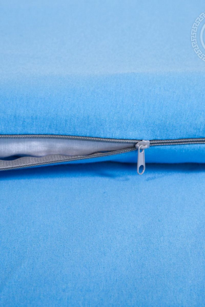 Пододеяльник из хлопка трикотаж на молнии Евро голубой АРТПОСТЕЛЬ 263 ирис - фото 4