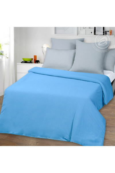 Пододеяльник из хлопка трикотаж на молнии Евро голубой АРТПОСТЕЛЬ 263 ирис - фото 1