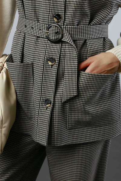 Бежевый жилет из текстиля с съемным поясом Femme & Devur 70692 1.50F(170) - фото 4