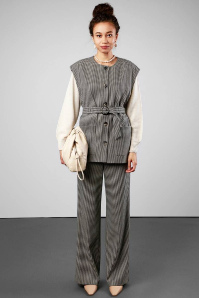 Бежевый жилет из текстиля с съемным поясом Femme & Devur 70692 1.50F(170) - фото 2