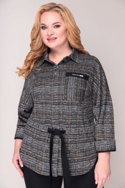 Брюки, жакет VOLNA 1211 серо-черный - фото 2