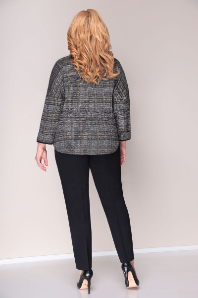 Жакет VOLNA 1210 серо-горчичный - фото 3