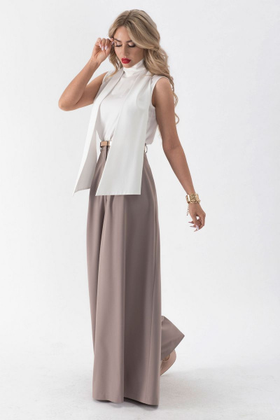 Блуза и брюки для нарядных образов из текстиля Golden Valley 6496 бежевый - фото 1