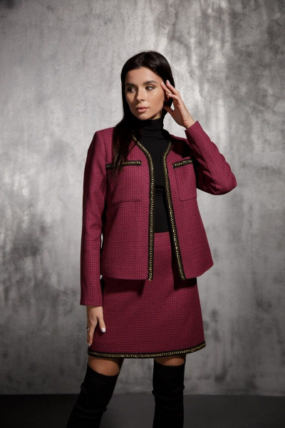 Жакет, юбка BARBARA B110 яркая_сирень - фото 1