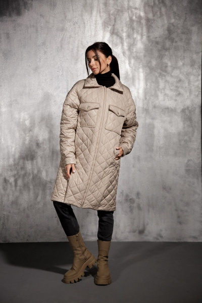 Пальто BARBARA B111 светло-серый - фото 5