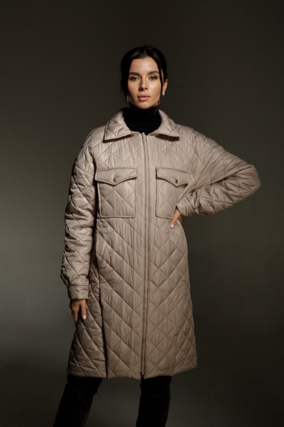 Пальто BARBARA B111 светло-серый - фото 3