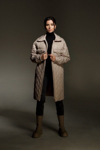 Пальто BARBARA B111 светло-серый - фото 2