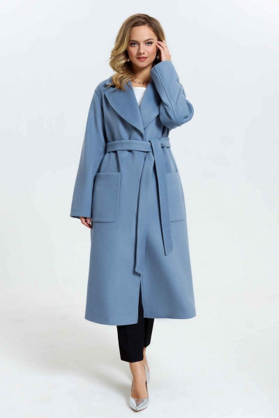 Пальто TEZA 2999 серо-голубой - фото 1