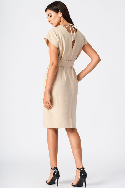 Платье VLADINI 4041 бежевый - фото 2