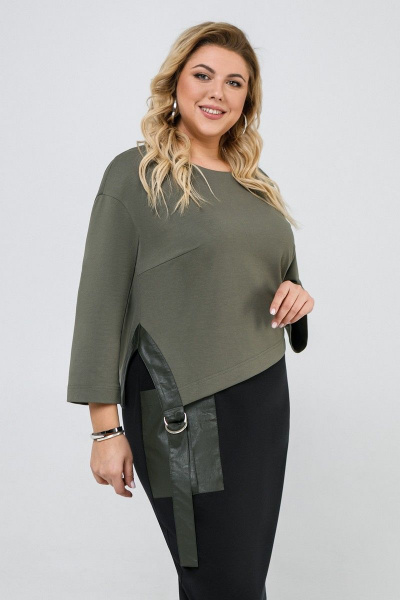 Платье Pretty 2089 хаки-черный - фото 2