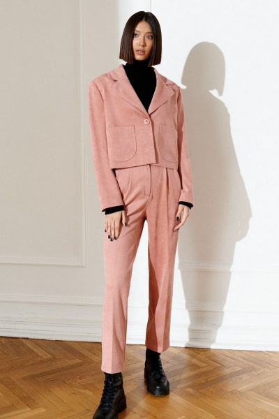 Деловой комплект брюки и жакет из вельвета с накладными карманами ANNETE A4008 - фото 5