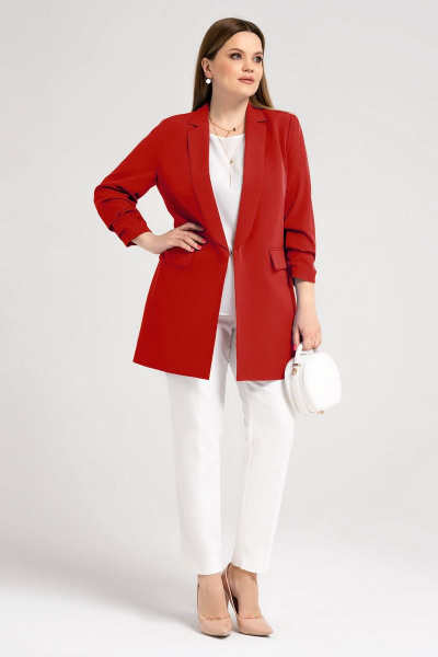 Красный деловой жакет с укороченными рукавами Панда 13430z красный - фото 1