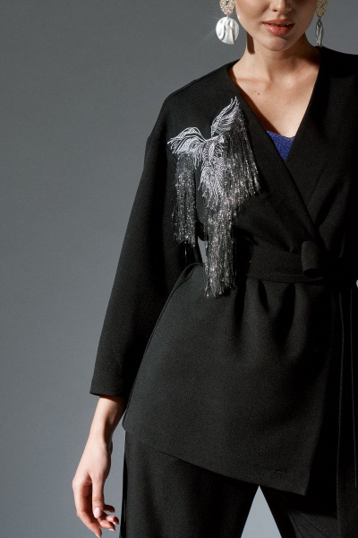 Брюки, жакет, пояс ELLETTO 5166 черный - фото 3