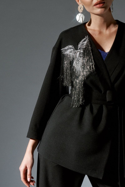 Брюки, жакет, пояс ELLETTO 5166 черный - фото 2