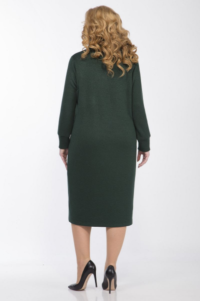 Платье прямого силуэта из трикотажной косички с воротником хомут Matini 3.1558/1 зелень - фото 5