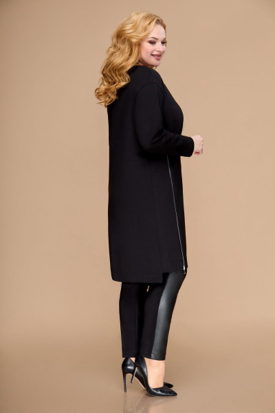Костюм из туники с асимметричной молнией и брюками Svetlana-Style 1610 черный - фото 2
